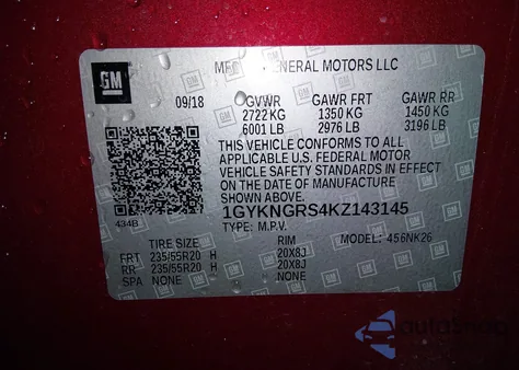 2019 Cadillac Xt5 Platinum из США, поврежденный, VIN 1GYKNGRS4KZ143145